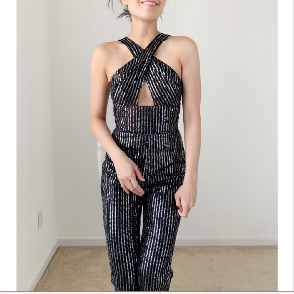 Sequins wrap romper Jumpsuit - Picture 6 of 7